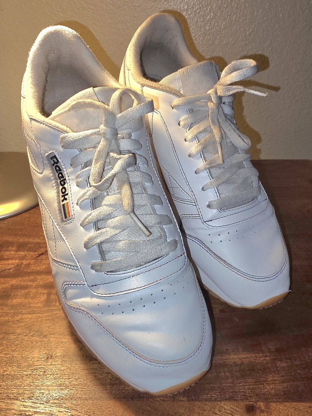 Classic Reebok White Leather Sneakers PRIDE Edition Limited Release (2019)